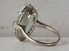 1920s Aquamarine Filigree Ring