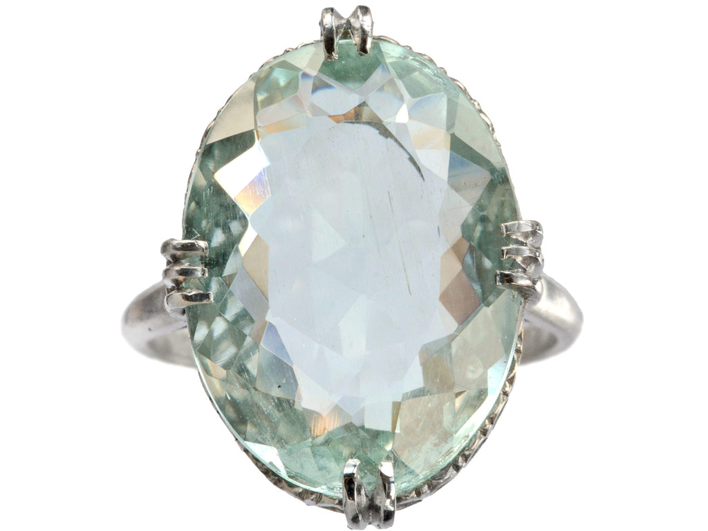 1920s Aquamarine Filigree Ring (on white background)