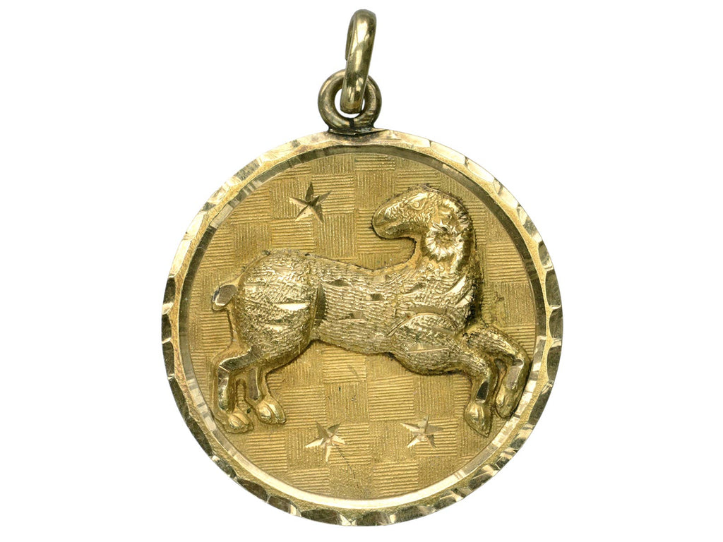 1970s Aries Zodiac Pendant (on white background)