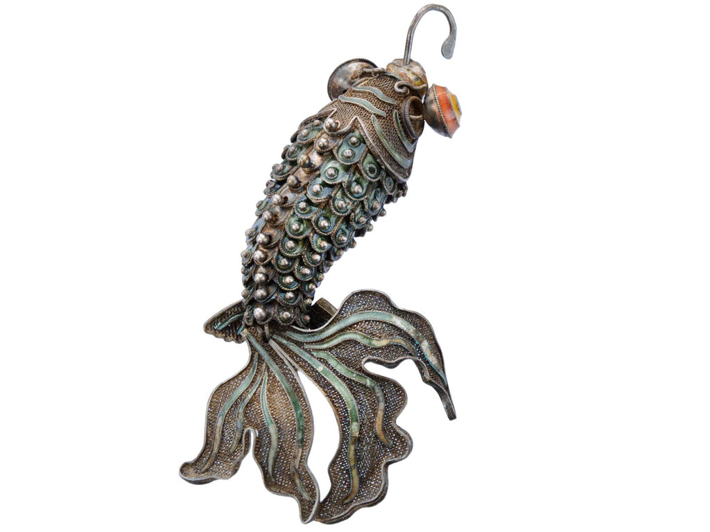 1940s Enamel Articulated Fish (on white background)