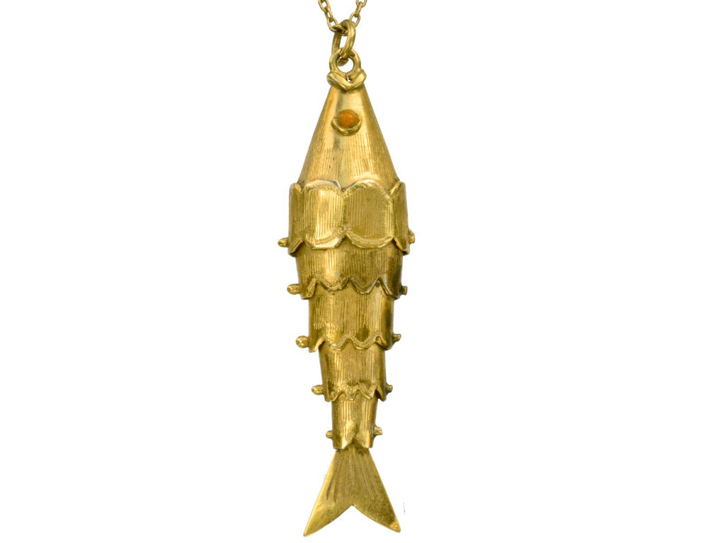 c1960 Articulated 14K Fish (on white background)