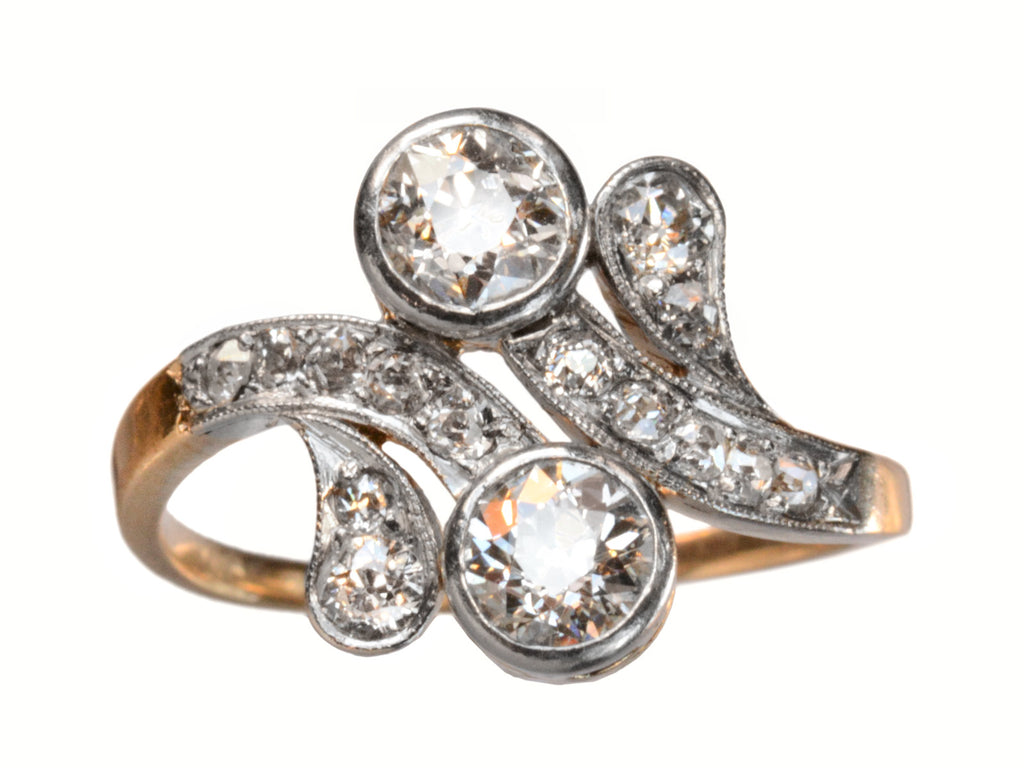 1900s Art Nouveau Diamond Ring (on white background)
