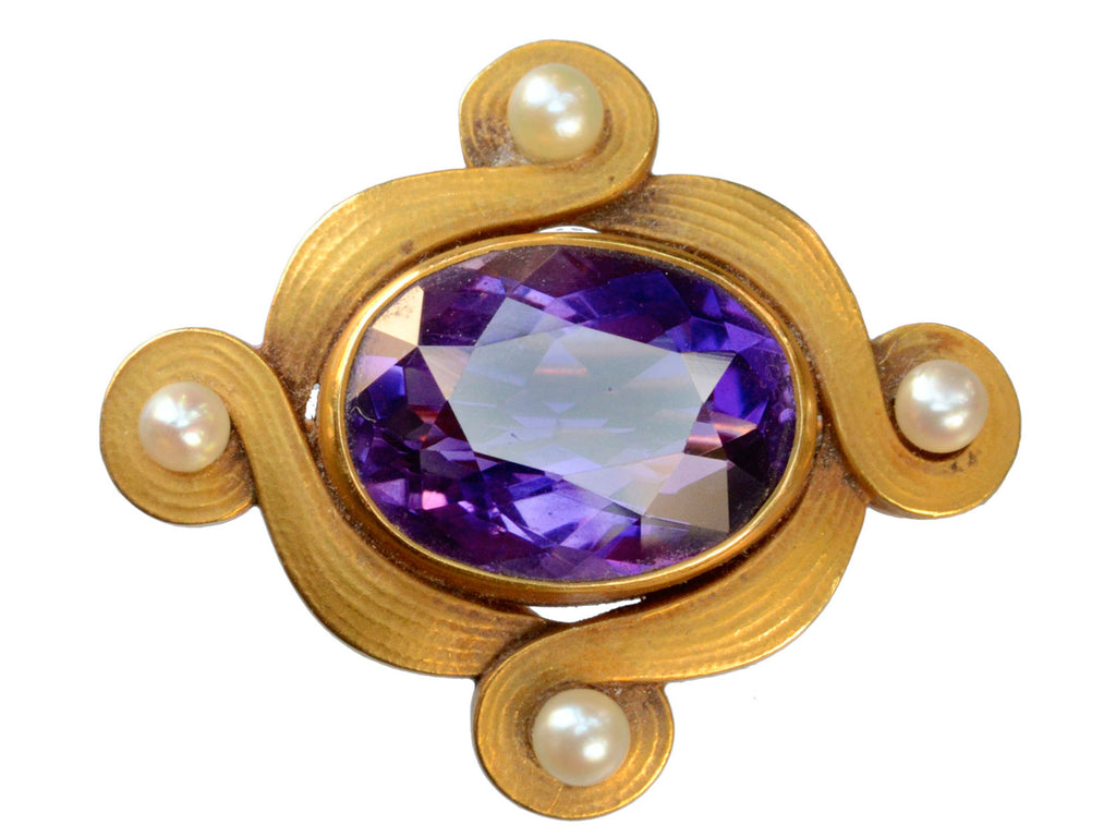 1900s Amethyst Brooch (on white background)