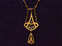 1900s Art Nouveau Ruby Necklace