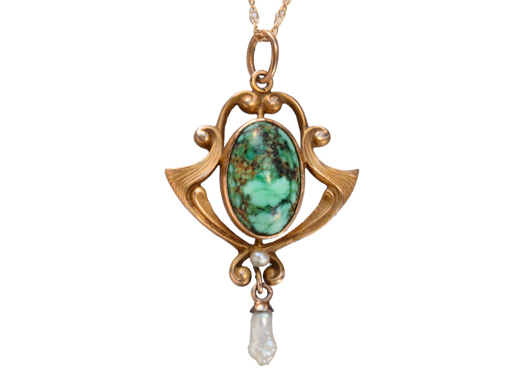 Art Nouveau Turquoise Necklace (on white background)