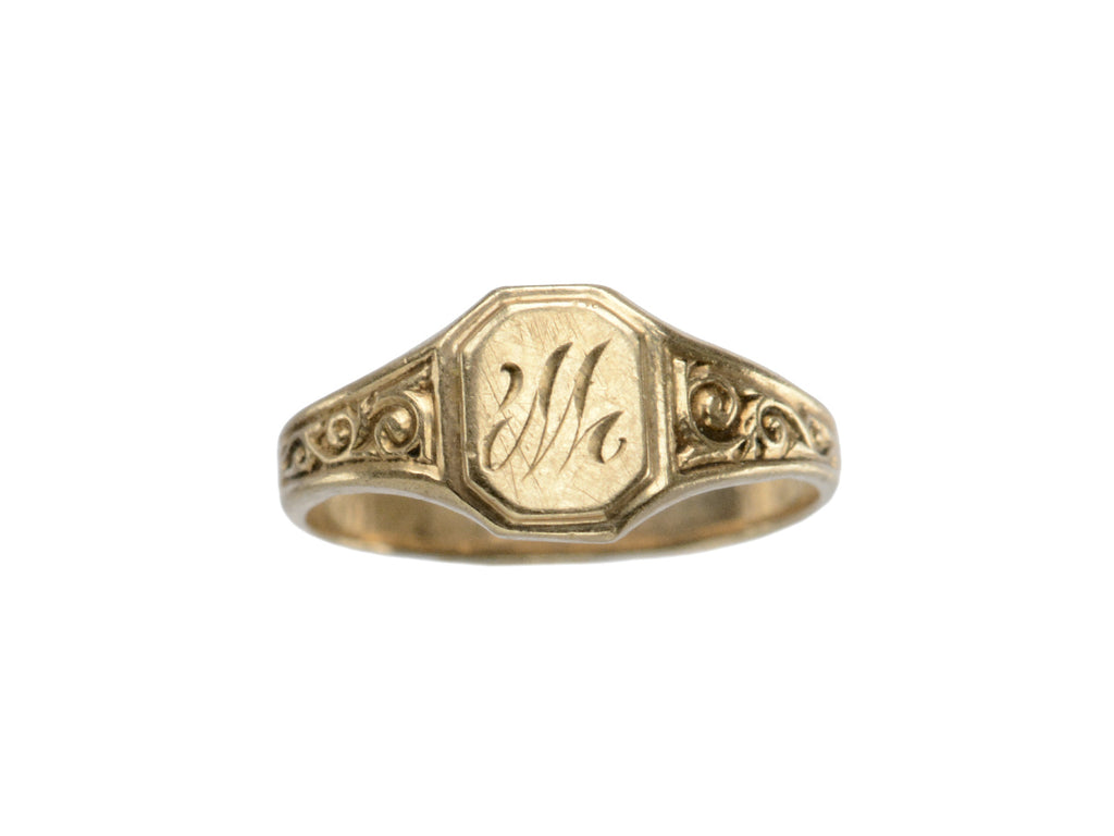 1930s Baby Signet Ring (on white background)