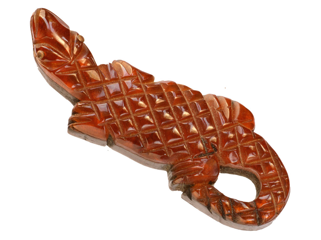 1930s Bakelite Alligator Pin (on white background)