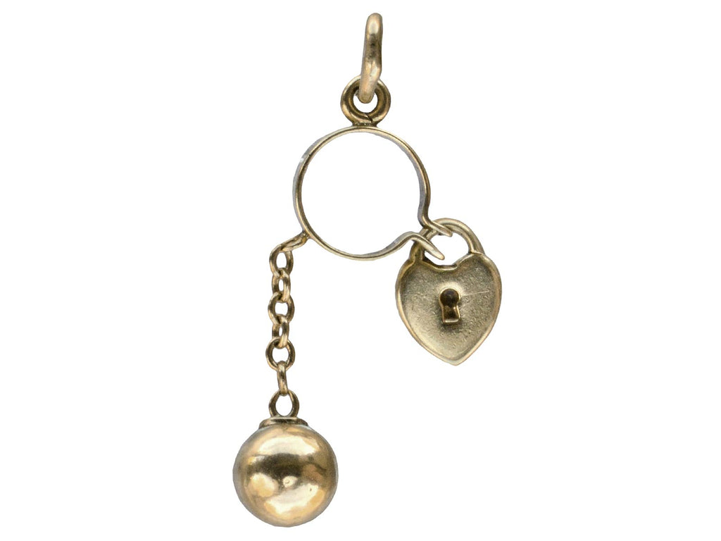c1950 Ball & Chain Charm (on white background)