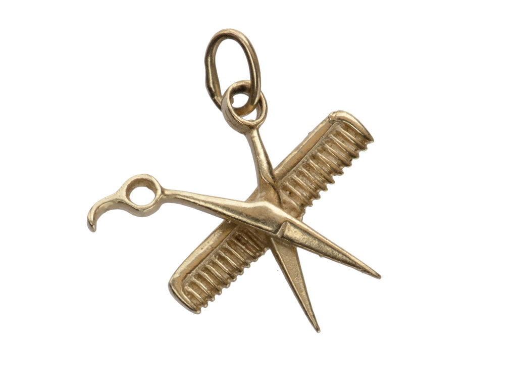 c1970 Comb & Scissors Charm (on white background)