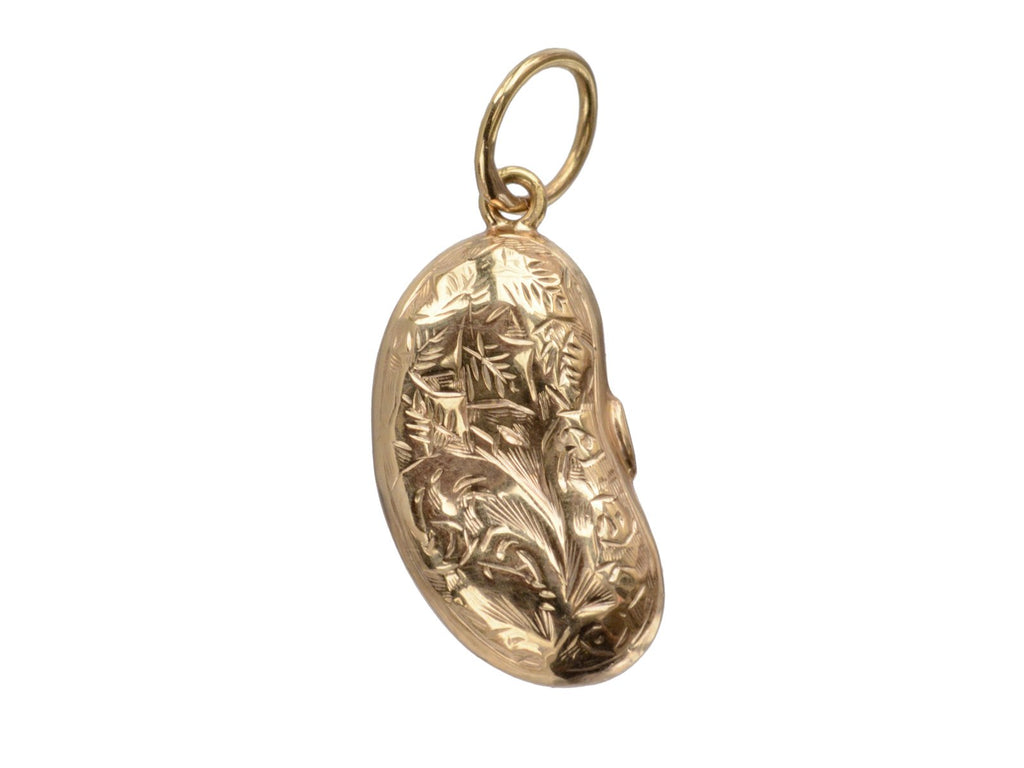 c1900 Gold Bean Charm (on white background)