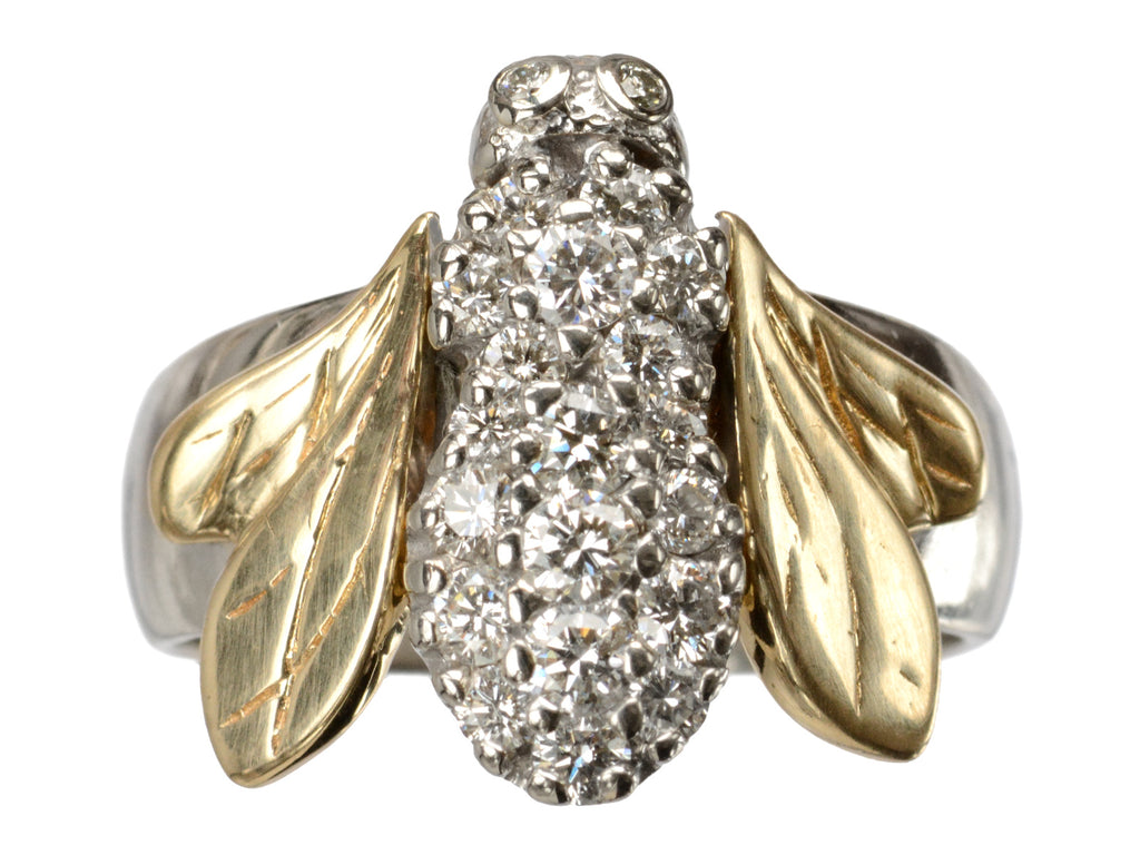 c1960 Diamond Bee Ring (on white background)