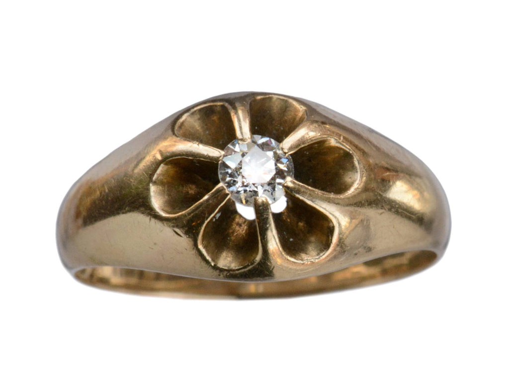 1890s Victorian Belcher Diamond Ring (on white background)