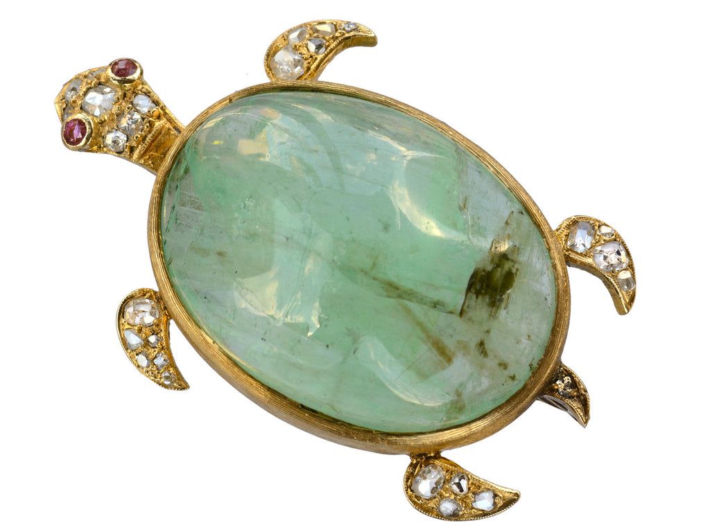 1900s Diamond & Beryl Turtle (on white background)