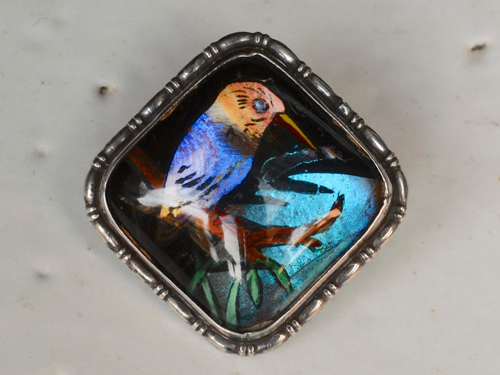 1920s Kingfisher Butterfly Wing Pin