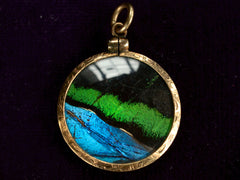 thumbnail of 1930s Butterfly Wing Pendant, 14K (on black background)