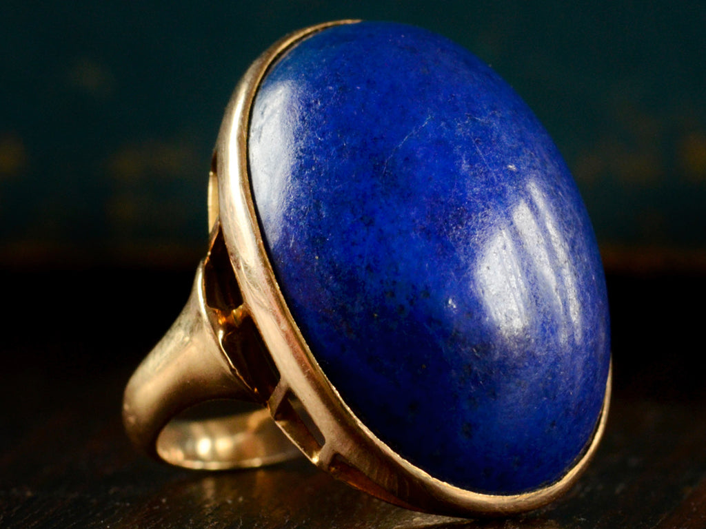 1920s Massive Lapis Ring (side view)