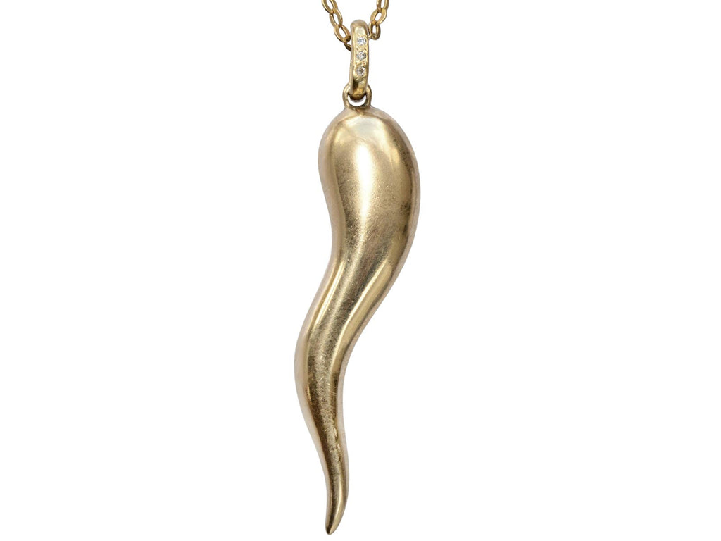 Large 18K Horn Necklace (on white background)