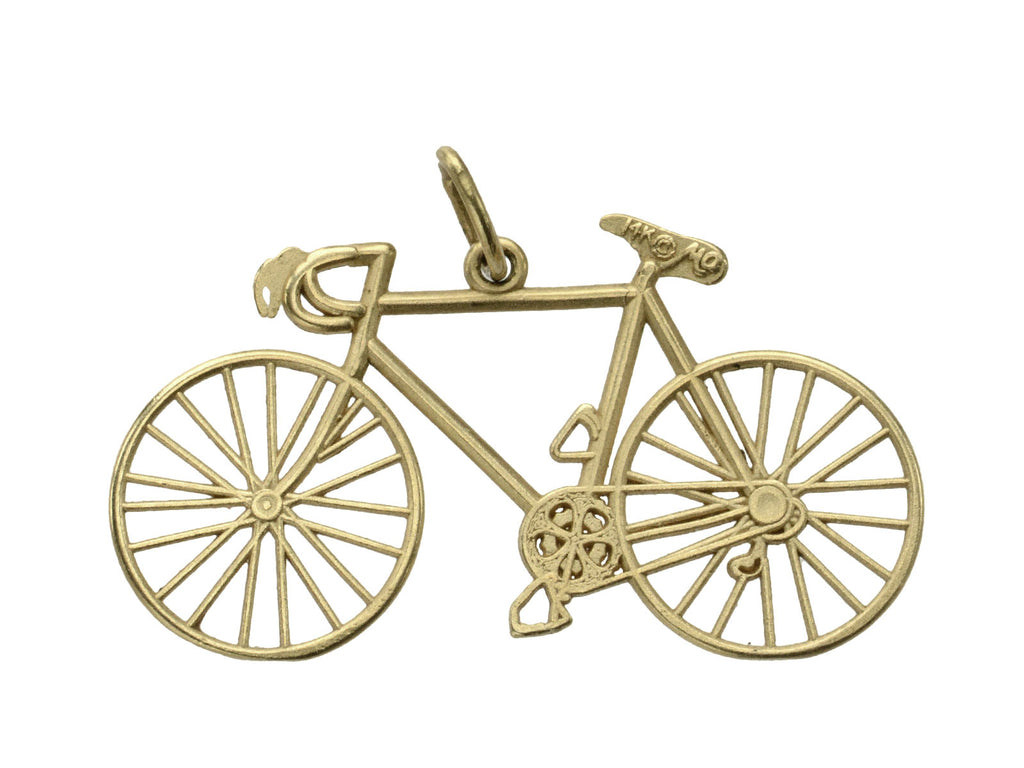 1980s Gold Bicycle Charm (on white background)