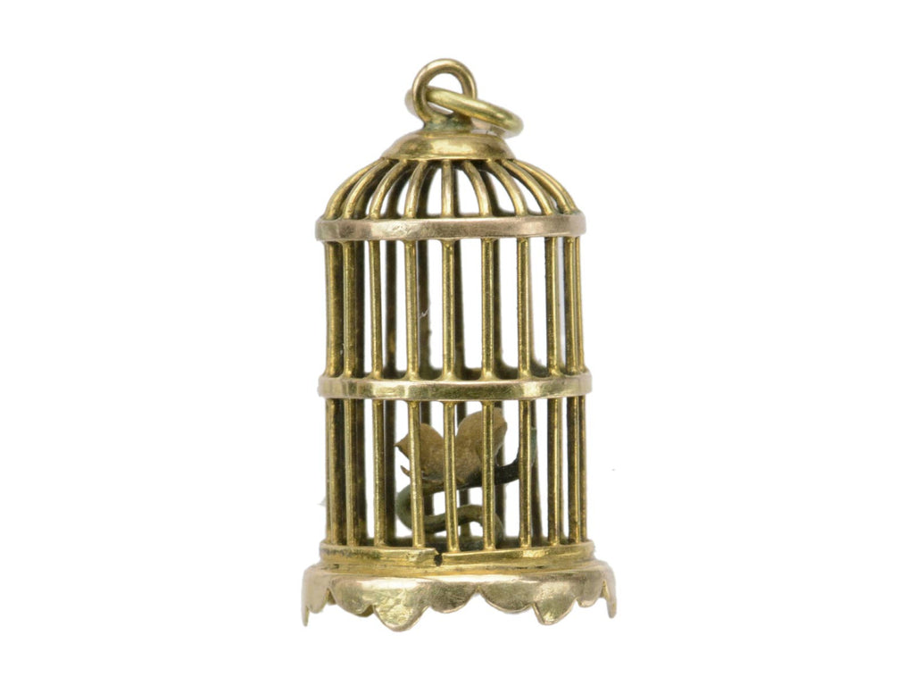 1950s Gold Birdcage Charm