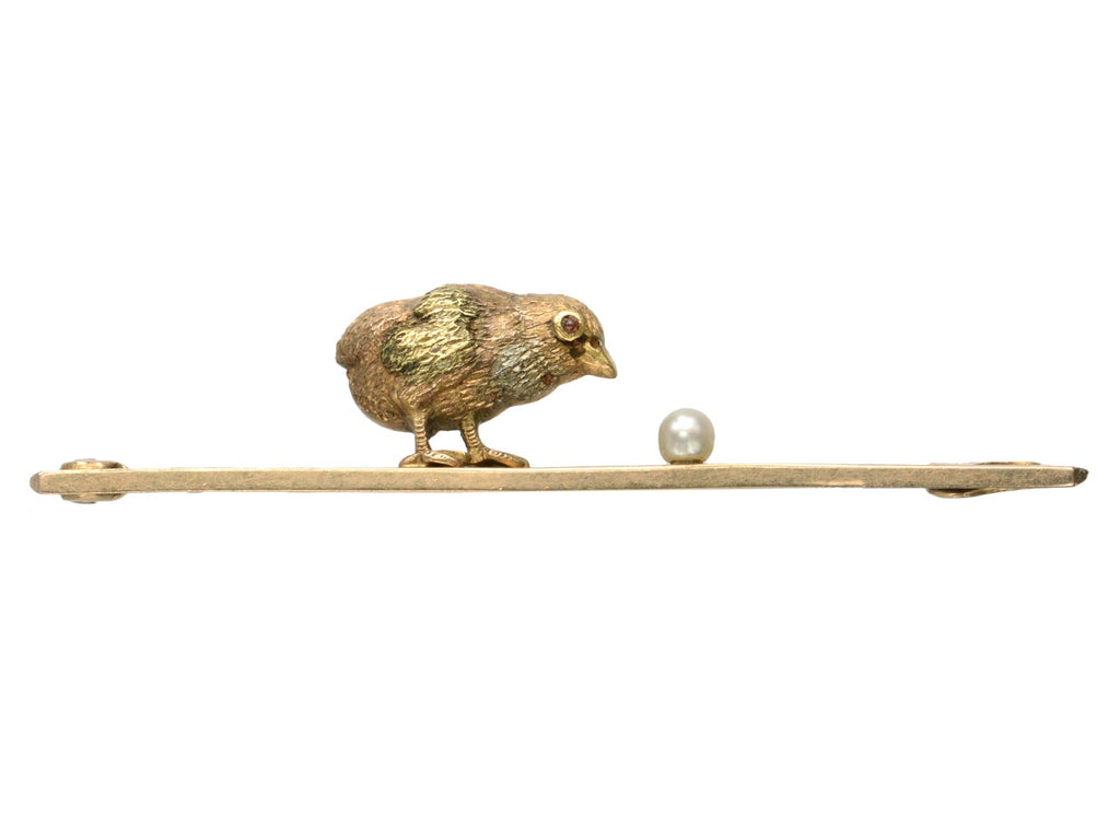 1890s Partridge Egg Brooch (on white background)
