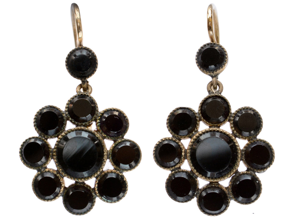 c1890 Victorian Onyx Earrings