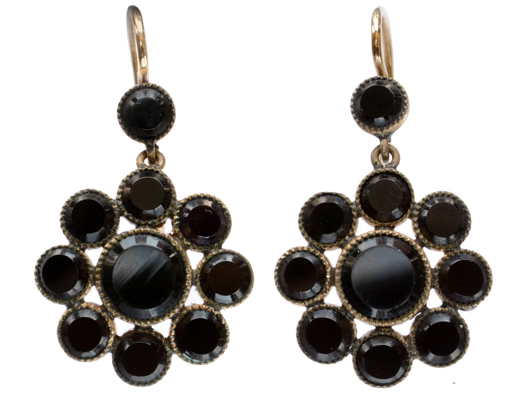 c1890 Victorian Onyx Earrings (on white background)