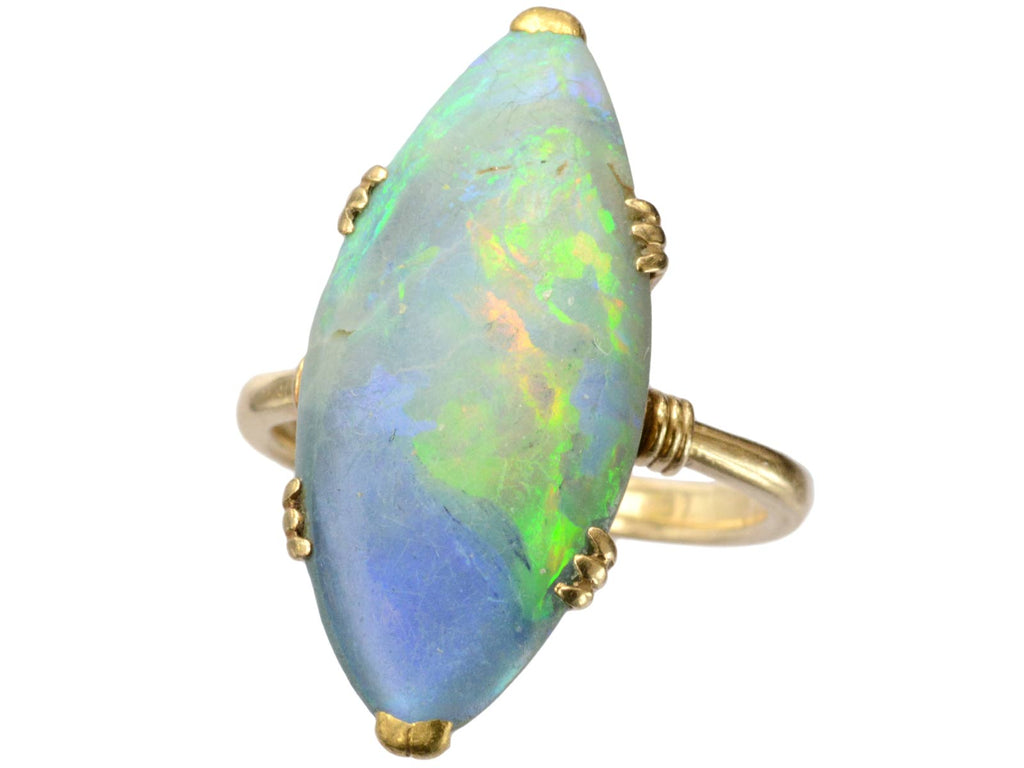 c1920 Black Opal Ring (on white background)