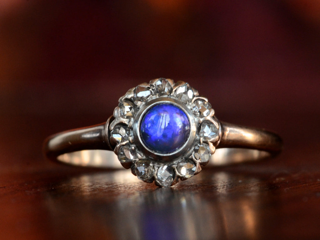 1890s Victorian Black Opal Ring