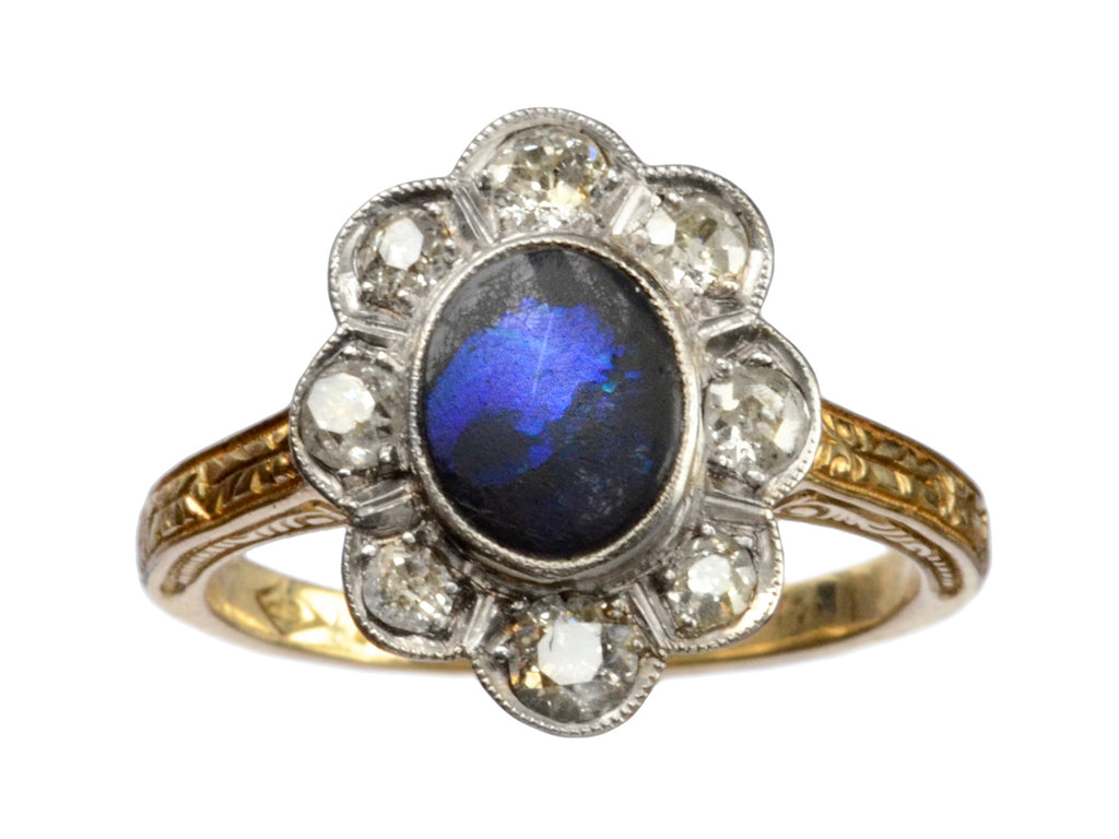 1910s Black Opal Ring (on white background)