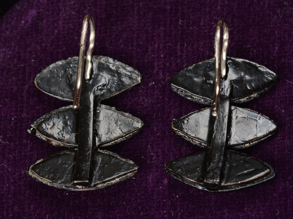 19th c. Black Vauxhall Earrings