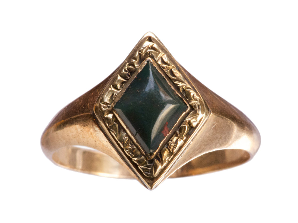 1880s Victorian Bloodstone Ring (on white background)