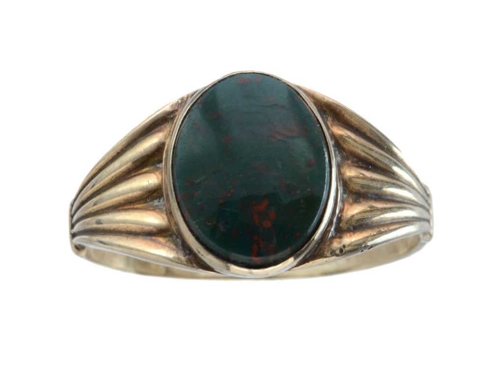 c1900 Bloodstone Signet Ring (on white background)