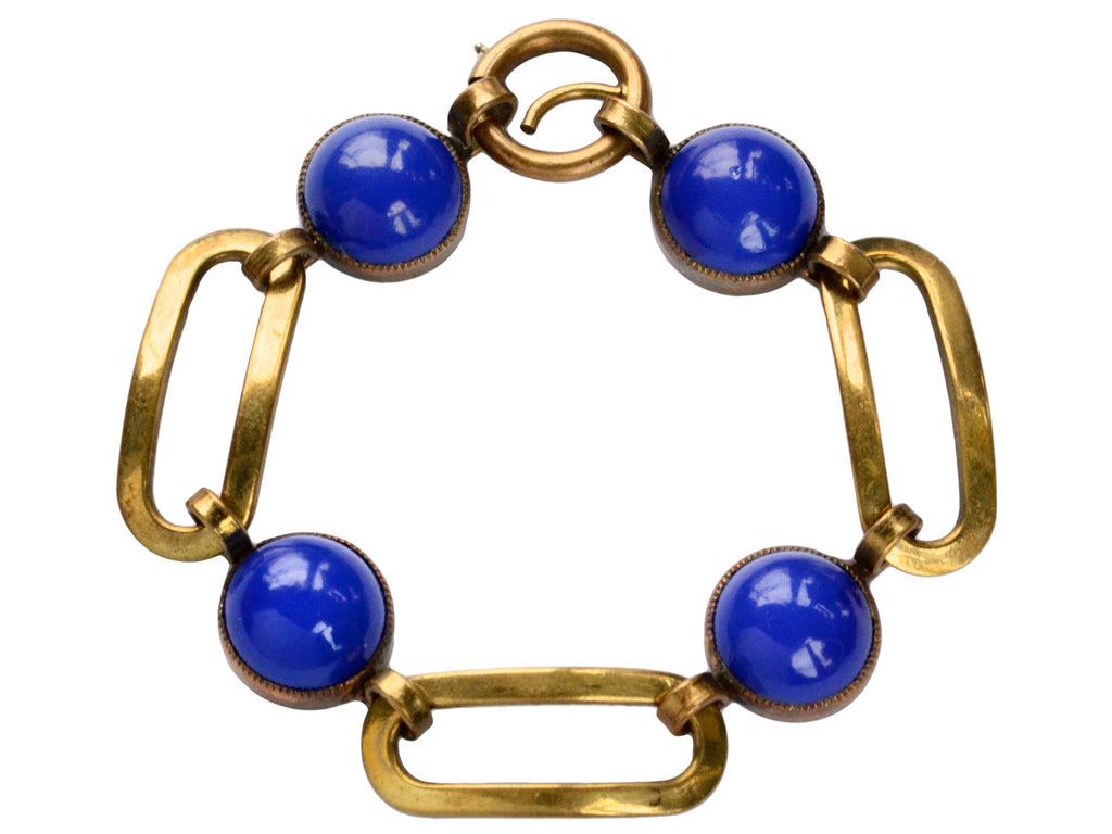 1940s Blue Link Bracelet (on white background)