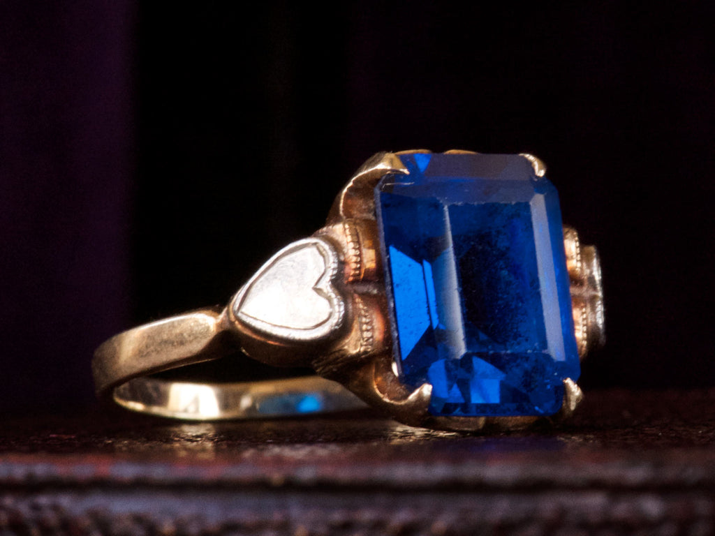 1930s Blue Crystal Ring (side view)
