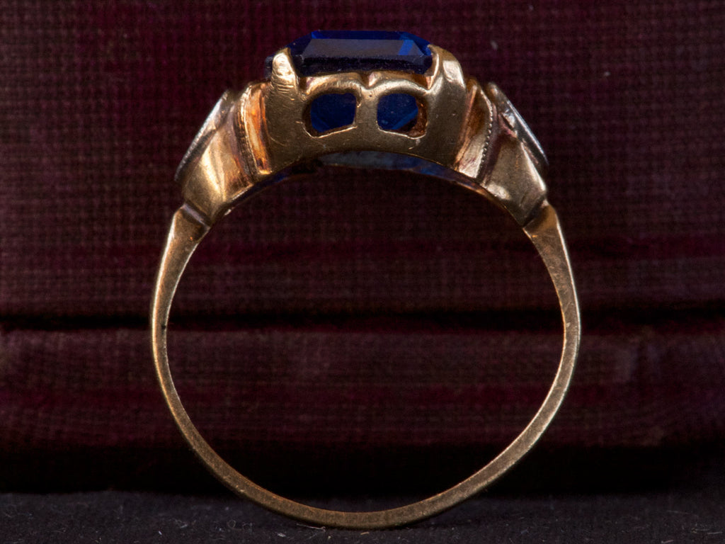 1930s Blue Crystal Ring (profile view)