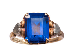 1930s Blue Crystal Ring (on white background)