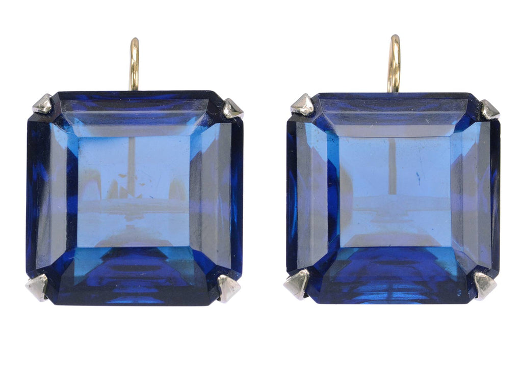 c1940 Large Cobalt Earrings (on white background)