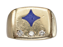 c1950 Blue Star Signet Ring