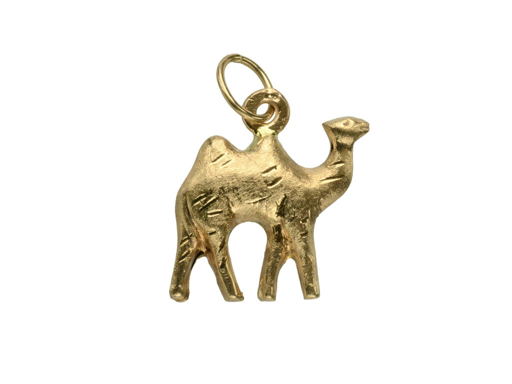 1970s 18K Gold Camel Charm (on white background)
