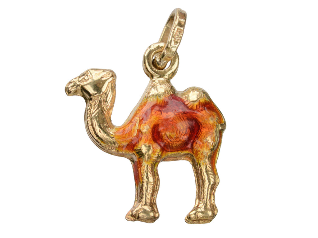 1970s Enamel Camel Charm (on white background)