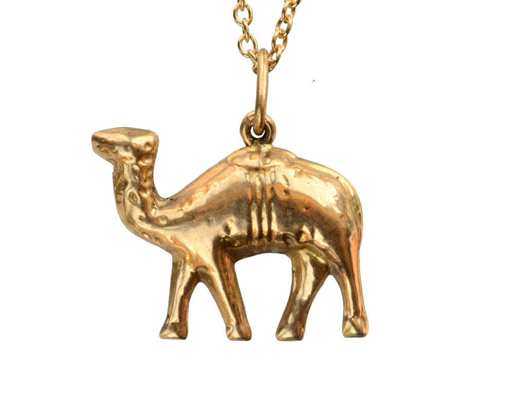Vintage 18K Camel Pendant (on white background)