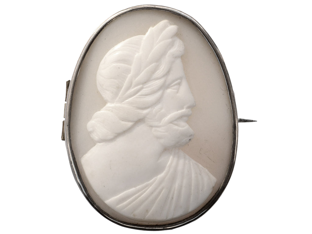 c1870 Shell Cameo of Jupiter (on white background)