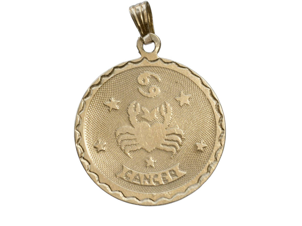 c1970 Gold Cancer Charm (on white background)