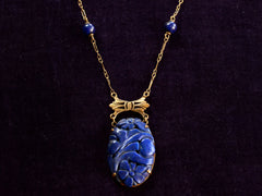 1920s Carved Lapis Necklace