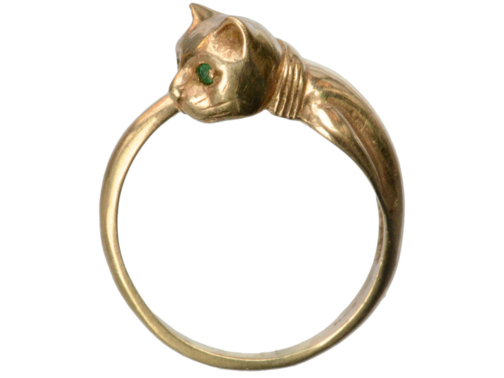 1950s Emerald Eyed Cat Ring (on white background)