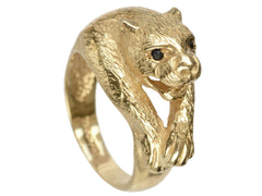 1980s Gold Cat Ring (on white background)