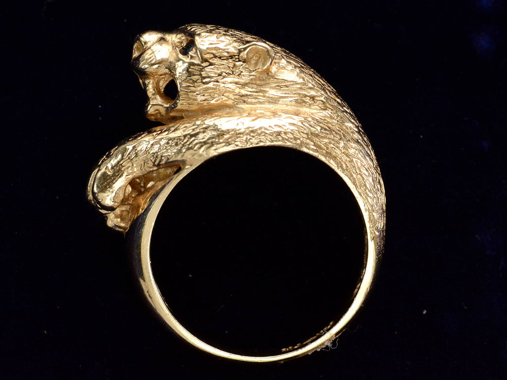 1980s Gold Cat Ring (profile left view)