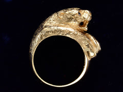 1980s Gold Cat Ring (profile right view)