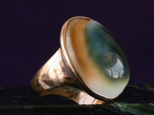 c1840 Cat's Eye Operculum Ring – Erie Basin