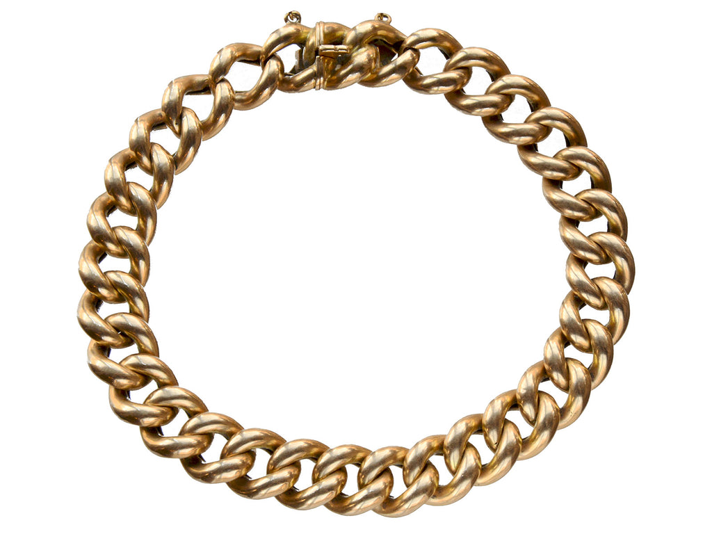 c1900 Gold Chain Bracelet (on white background)